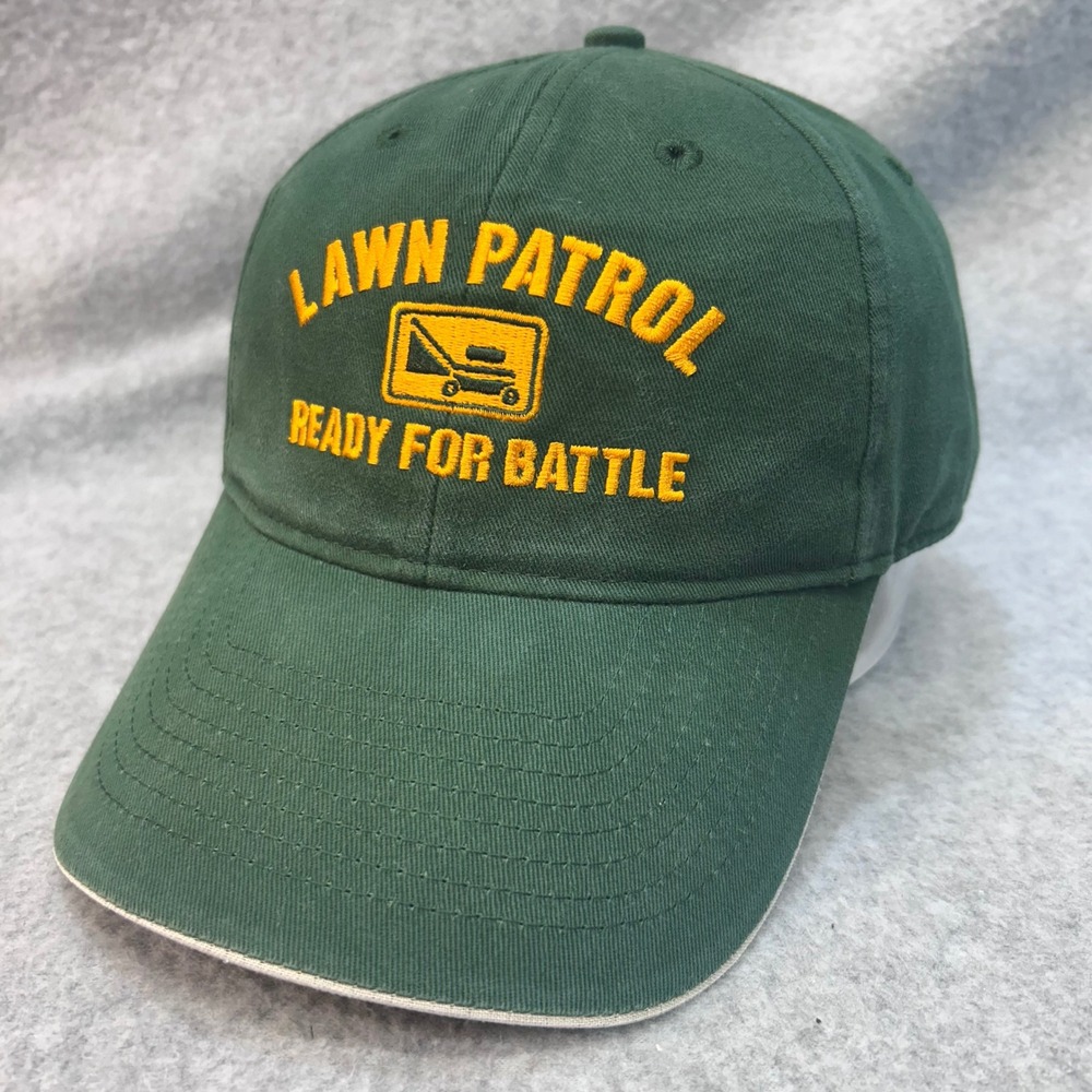 Lawn Patrol Ready For Battle Mens Green Unbranded Baseball Hat Landscaping OSFA